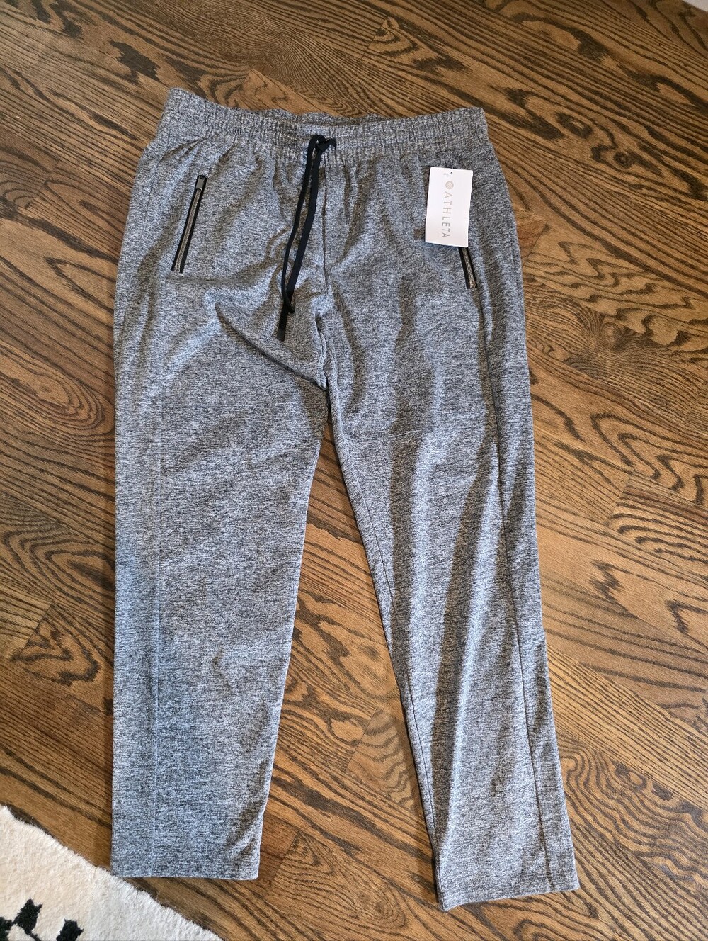Athleta Hilltop Heather Gray Drawstring Jogger Pants